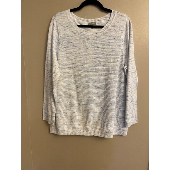 T By Talbots XLP Women's Sweater Blue & White Cotton Blend - Picture 1 of 16